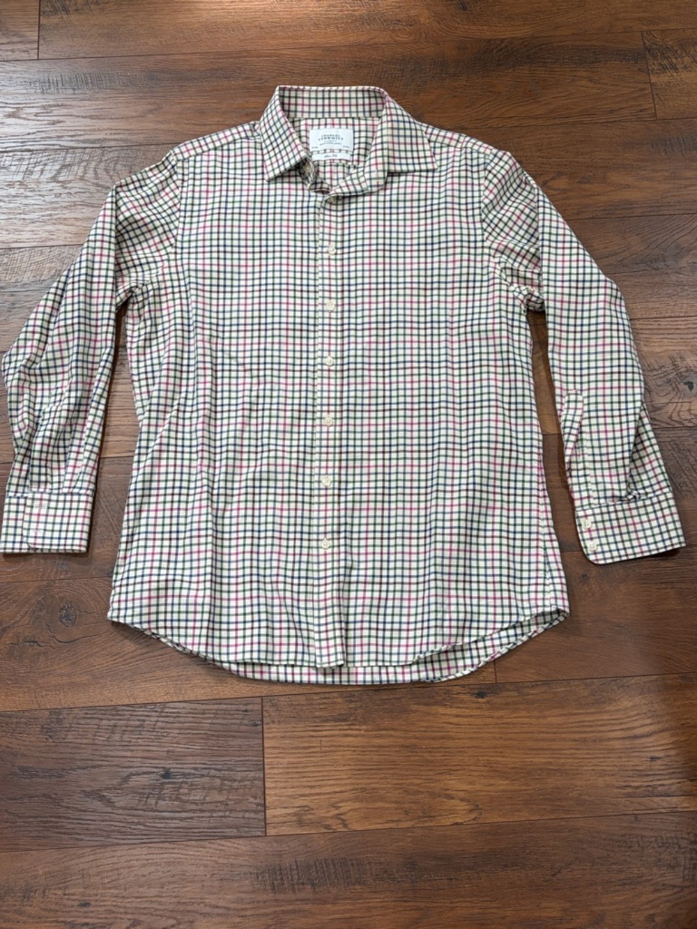Charles Tyrwhitt Green and Red Check Dress Shirt